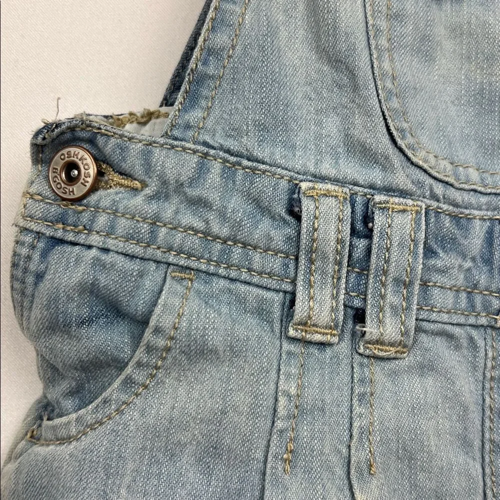 OshKosh B’Gosh embroidered and faded denim overall dress size 24 months